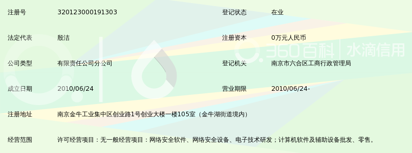 南京新网网络安全软件有限公司金牛湖分公司