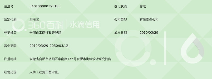 安徽省金盾人防工程施工图审查有限公司