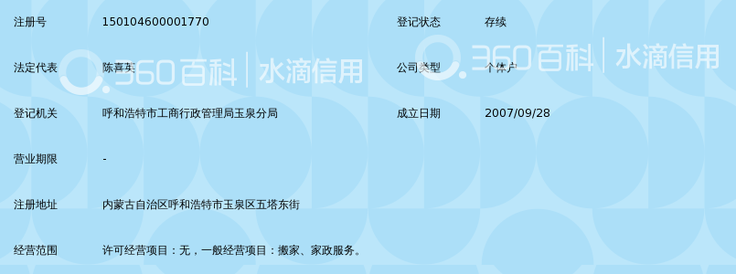 呼和浩特市玉泉区战友搬家服务部