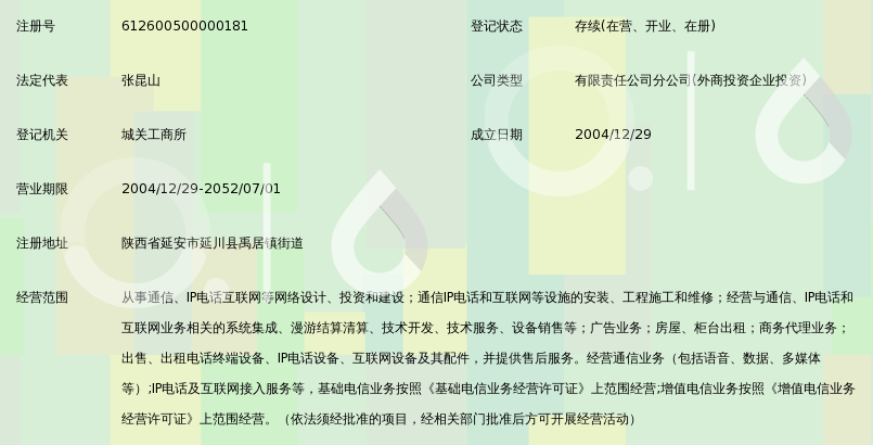 中国移动通信集团陕西有限公司延川禹居营业厅