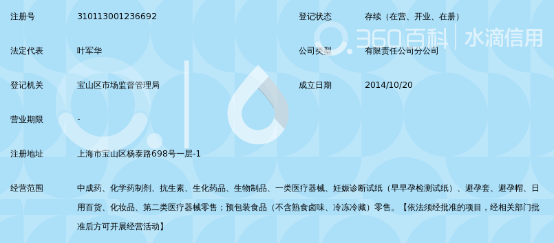 上海金匮堂药品经营有限公司杨泰路二店_360