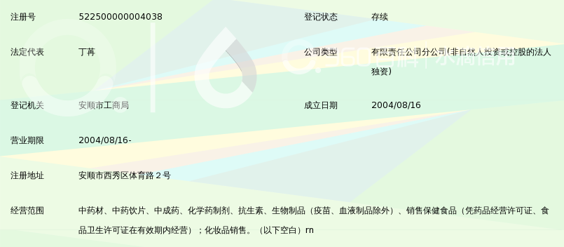 贵州福林堂药业连锁有限公司安顺福鑫大药房一