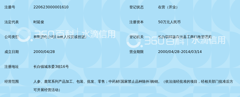 长白朝鲜族自治县正韩参茸有限责任公司