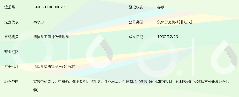 山西省清徐县医药药材公司兴康药店