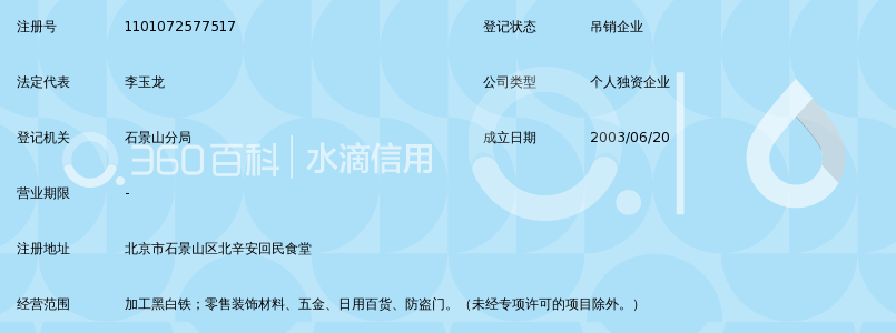 北京市东盛毓龙黑白铁加工部