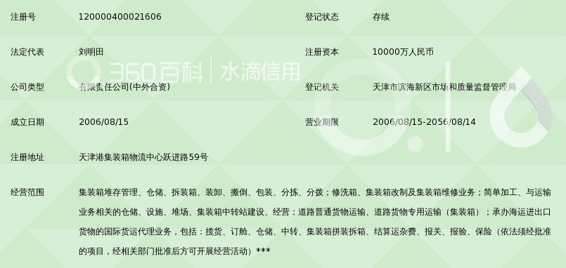 天津港中集振华物流有限公司_360百科