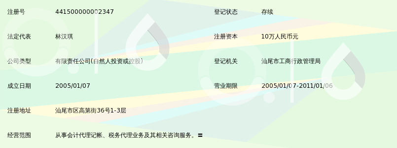汕尾市笃信会计税务代理咨询有限公司
