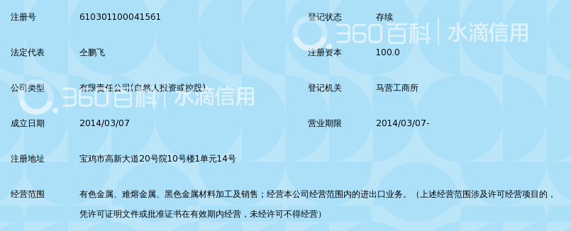 宝鸡鹏远有色金属有限公司_360百科