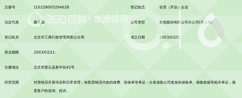 中国太平洋人寿保险股份有限公司北京分公司密