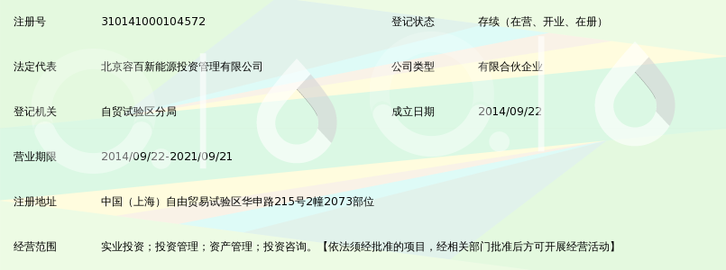 上海容百新能源投资企业(有限合伙)_360百科
