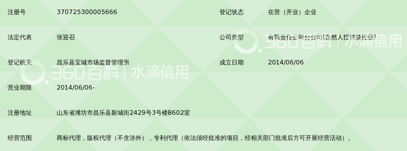 北京众合诚成知识产权代理有限公司潍坊分公司