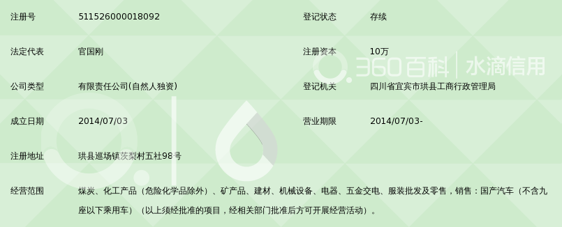 宜宾市珙县国祥商贸有限责任公司_360百科