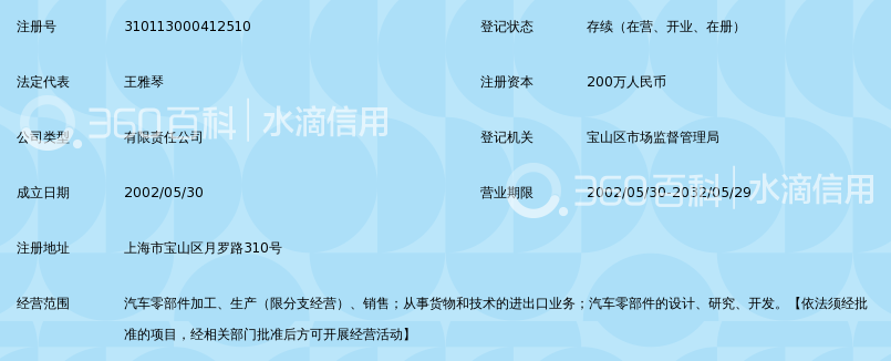 上海盈智汽车零部件有限公司_360百科