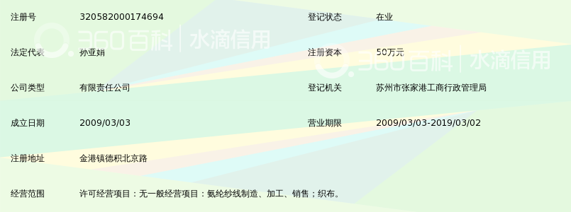 张家港市创丰氨纶纱纺织有限公司_360百科