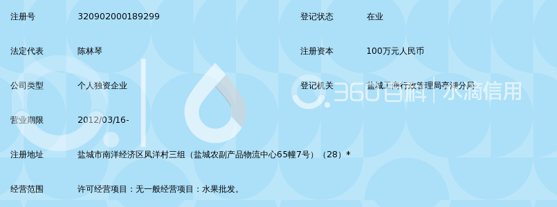 盐城市亭湖区陈林琴水果批发部