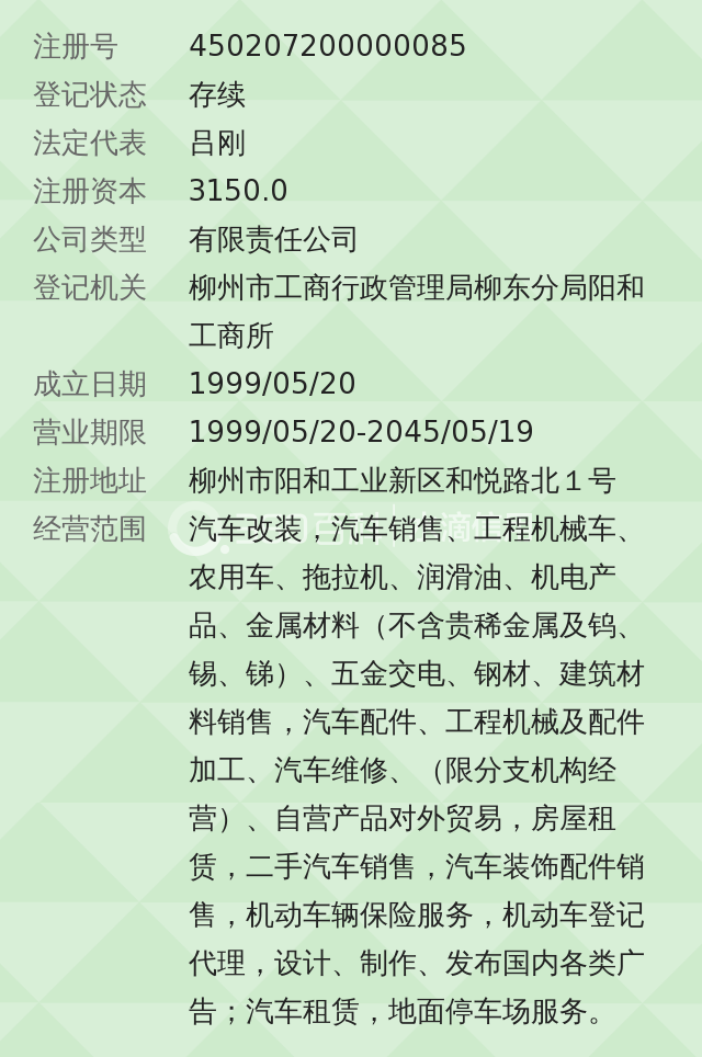 经营范围包括汽车改装,汽车销售,工程机械车,农用车,拖拉机,润滑油